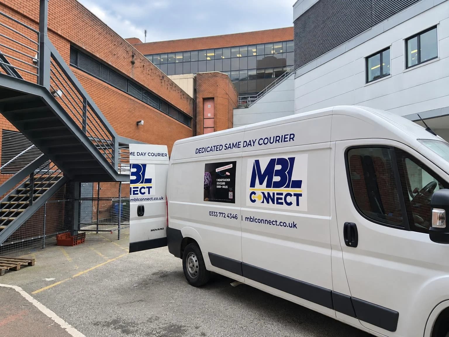 MBL Connect van at a venue service yard